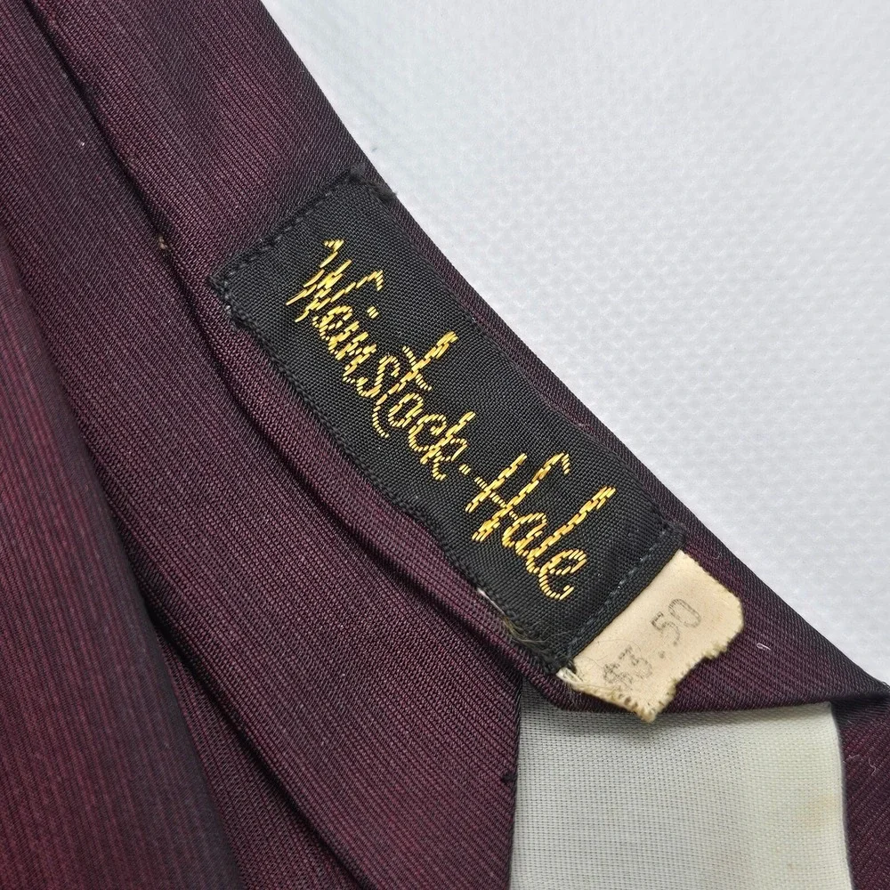 VTG MCM Tie Weinstock-Hale‎ Burgundy Paisley Don Soper Fabrics of CA Mid-Century